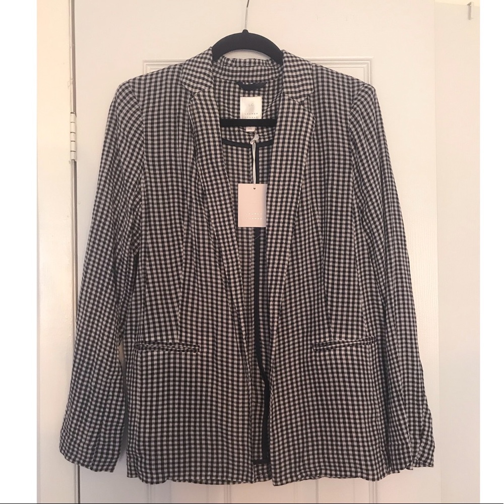 LAUREN CONRAD GINGHAM PREPPY LIGHTWEIGHT BLAZER